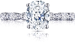 This image shows the setting with a 1.50ct oval cut center diamond. The setting can be ordered to accommodate any shape/size diamond listed in the setting details section below.