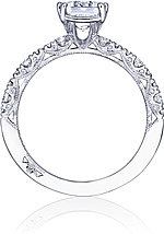 This image shows the setting with a 1.50ct oval cut center diamond. The setting can be ordered to accommodate any shape/size diamond listed in the setting details section below.