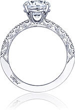 This image shows the setting with a 1.80ct round brilliant cut center diamond. The setting can be ordered to accommodate any shape/size diamond listed in the setting details section below.