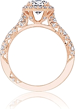 This image shows the setting with a 1.00ct round brilliant cut center diamond. The setting can be ordered to accommodate any shape/size diamond listed in the setting details section below.