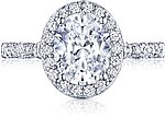 This image shows the setting with a 2.00ct oval cut center diamond. The setting can be ordered to accommodate any shape/size diamond listed in the setting details section below.