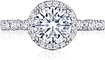 This image shows the setting with a 1.50ct round brilliant cut center diamond. The setting can be ordered to accommodate any shape/size diamond listed in the setting details section below.