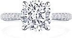 This image shows the setting with a 1.50ct round brilliant cut center diamond. The setting can be ordered to accommodate any shape/size diamond listed in the setting details section below.