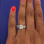 This image shows the setting with a 1.25ct cushion cut center diamond.