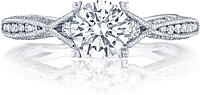 Tacori Petite Criss-Cross Channel-Set & Pave Diamond Engagement Ring