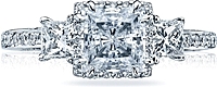 Tacori Princess Cut Three Stone Diamond Engagement Ring