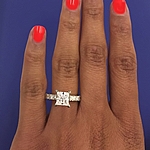This image shows the setting with a 1.50ct princess cut center diamond.