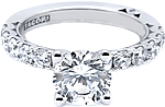 This image shows the setting with a 1.50ct round brilliant cut center diamond. The setting can be ordered to accommodate any shape/size diamond listed in the setting details section below.