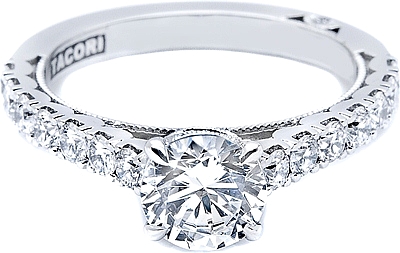 Tacori G Set Round Brilliant Diamond Engagement Ring 363rd This Image Shows The Setting Version 3625rd65 With A 1 00ct Round Brilliant
