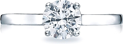 This image shows the setting with a 1.00ct round cut center diamond. The setting can be ordered to accommodate any shape/size diamond listed in the setting details section below.