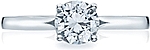 This image shows the setting with a .80ct round cut center diamond. The setting can be ordered to accommodate any shape/size diamond listed in the setting details section below.