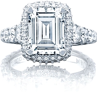 Tacori RoyalT Emerald Cut Diamond Engagement Ring w/ Bloom