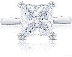 This image shows the setting with a 3.00ct princess cut center diamond. The setting can be ordered to accommodate any shape/size diamond listed in the setting details section below.