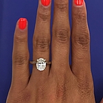 This image shows the ring with a 2.00ct oval cut center diamond but can be ordered to accommodate any shape or size diamond listed below.