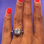This image shows the medium version set with a 1.50ct round brilliant cut diamond.
