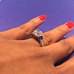 This image shows the medium version set with a 1.50ct round brilliant cut diamond.