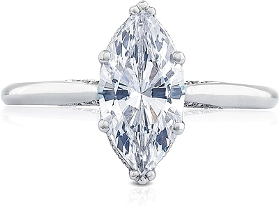 This image shows the setting with a 1.00ct marquise cut center diamond. The setting can be ordered to accommodate any shape/size diamond listed in the setting details section below.