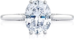 This image shows the setting with a 1.50ct oval cut center diamond. The setting can be ordered to accommodate any shape/size diamond listed in the setting details section below.