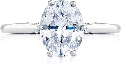 This image shows the setting with a 1.50ct oval cut center diamond. The setting can be ordered to accommodate any shape/size diamond listed in the setting details section below.