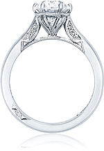 This image shows the setting with a 1.50ct oval cut center diamond. The setting can be ordered to accommodate any shape/size diamond listed in the setting details section below.