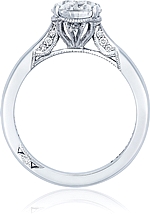 This image shows the setting with a 1.50ct pear cut center diamond. The setting can be ordered to accommodate any shape/size diamond listed in the setting details section below.