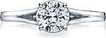 This image shows the setting with a .80ct round cut center diamond. The setting can be ordered to accommodate any shape/size diamond listed in the setting details section below.