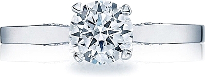 This image shows the setting with a .80ct round cut center diamond. The setting can be ordered to accommodate any shape/size diamond listed in the setting details section below.