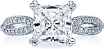 This image shows the setting with a 2.00ct princess cut center diamond. The setting can be ordered to accommodate any shape/size diamond listed in the setting details section below.
