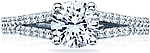 This image shows the setting with a 1.00ct round cut center diamond. The setting can be ordered to accommodate any shape/size diamond listed in the setting details section below.