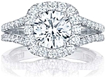 This image shows the setting with a 1.00 round brilliant cut center diamond. The setting can be ordered to accommodate any shape/size diamond listed in the setting details section below.