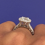 This image shows the setting with a 1.00 round brilliant cut center diamond. The setting can be ordered to accommodate any shape/size diamond listed in the setting details section below.