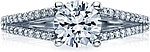 This image shows the setting with a 1.00ct round cut center diamond. The setting can be ordered to accommodate any shape/size diamond listed in the setting details section below.