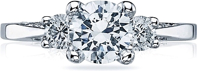 This image shows the setting with a 1.00ct round cut center diamond. The setting can be ordered to accommodate any shape/size diamond listed in the setting details section below.