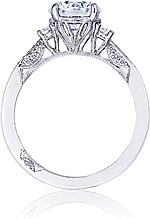 This image shows the setting with a 1.50ct round brilliant cut center diamond. The setting can be ordered to accommodate any shape/size diamond listed in the setting details section below.