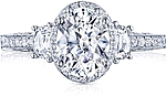 This image shows the setting with a 1.50ct oval  cut center diamond. The setting can be ordered to accommodate any shape/size diamond listed in the setting details section below.
