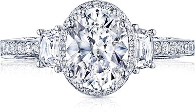 This image shows the setting with a 1.50ct oval  cut center diamond. The setting can be ordered to accommodate any shape/size diamond listed in the setting details section below.
