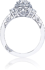 This image shows the setting with a 1.50ct oval  cut center diamond. The setting can be ordered to accommodate any shape/size diamond listed in the setting details section below.