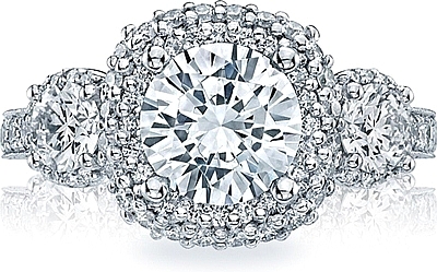 3 diamond best sale halo engagement ring