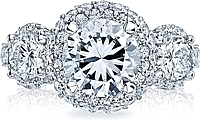 Tacori Three Stone Pave Diamond Engagement Ring