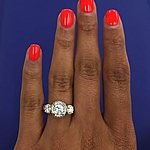 This image shows the setting with a 1.25ct round brilliant cut center diamond.
