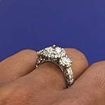 This image shows the setting with a 1.25ct round brilliant cut center diamond.