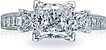 This image shows the setting with a 2.00ct princess cut center diamond. The setting can be ordered to accommodate any shape/size diamond listed in the setting details section below.