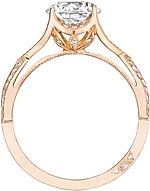 This image shows the setting with a 1.50ct round brilliant cut center diamond. The setting can be ordered to accommodate any shape/size diamond listed in the setting details section below.