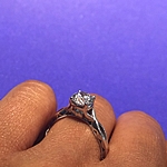 This image shows the setting with a 1.00ct round cut center diamond. 