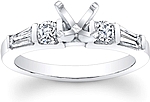 This image shows the setting made to hold a 1.00ct round brilliant cut center diamond. The setting can be ordered to accommodate any shape/size diamond listed in the setting details section below.