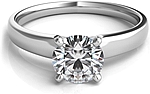 This image shows the setting with a 1.00ct round brilliant cut center diamond. The setting can be ordered to accommodate any shape/size diamond listed in the setting details section below.
