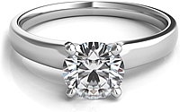 Tapered Four Prong Diamond Solitaire Engagement Ring