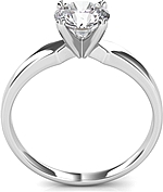 This image shows the setting with a 1.00ct round brilliant cut center diamond. The setting can be ordered to accommodate any shape/size diamond listed in the setting details section below.
