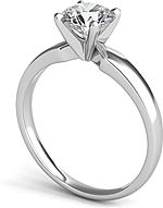 This image shows the setting with a 1.00ct round brilliant cut center diamond. The setting can be ordered to accommodate any shape/size diamond listed in the setting details section below.
