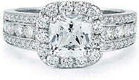 Three Row Pave & Channel Diamond Engagement Ring